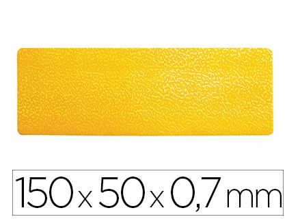 10 etiquetas adhesivas Durable PVC forma de línea para suelo amarilla 150x100x0,7mm.